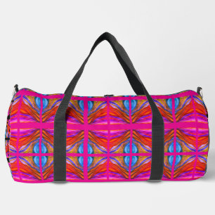 Boho style hot pink duffle bag