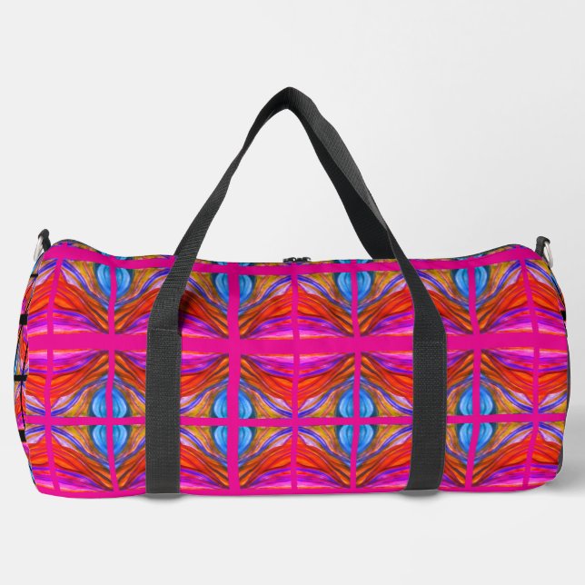 Boho style hot pink  duffle bag (Front)