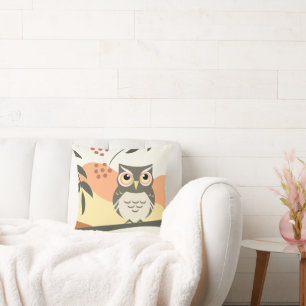 Boho Style Owl Design Pillow