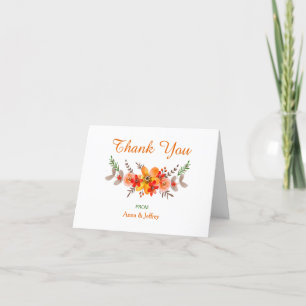 Boho Style Photo Template Wedding Thank You Card
