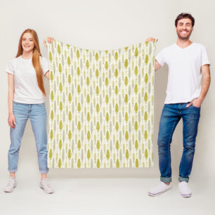 boho style retro ethnic feather yellow pattern fleece blanket