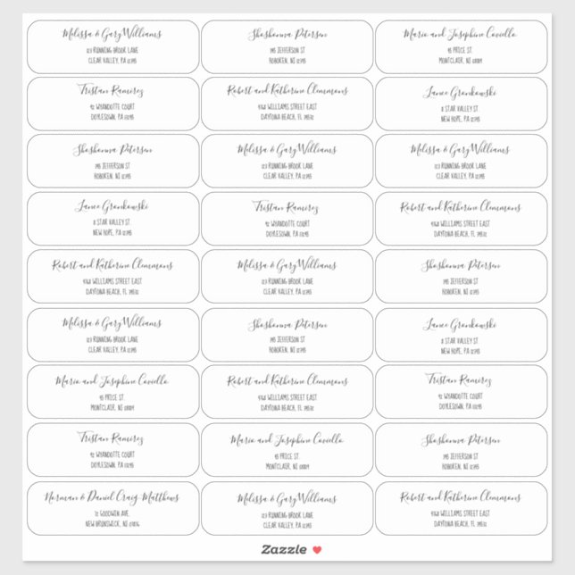 Boho Style Script Lettering Guest Address (Sheet)