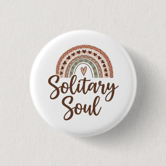 Boho style solitary soul design 3 cm round badge
