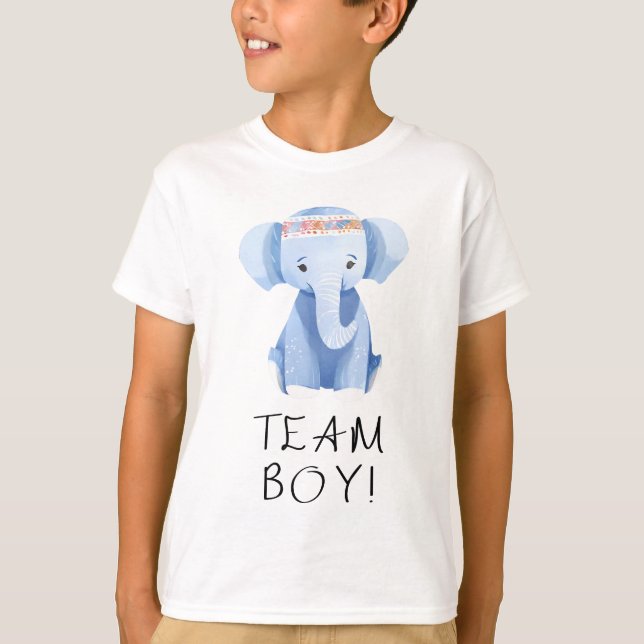 Boho Style Team Boy Team Girl Gender Reveal Party  T-Shirt (Front)