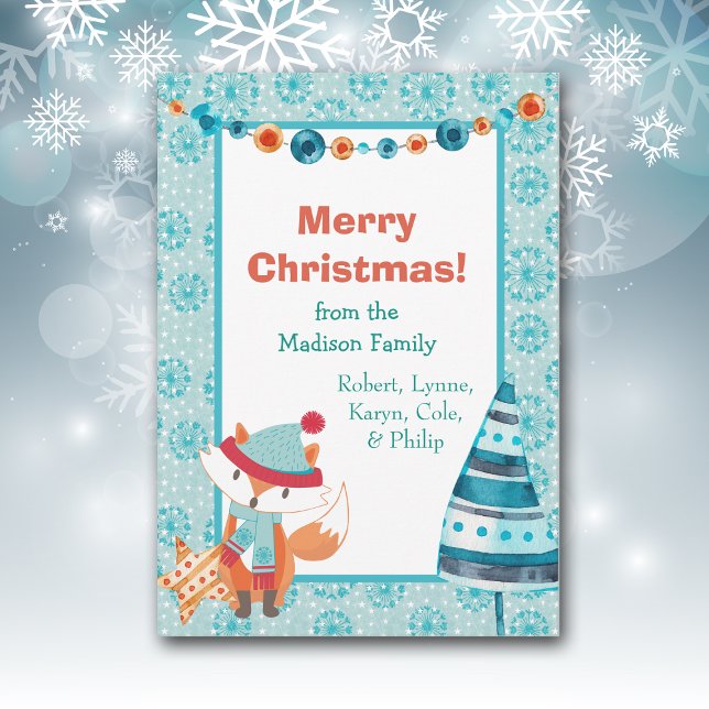 Boho Style Woodland Fox Christmas Card (Creator Uploaded)