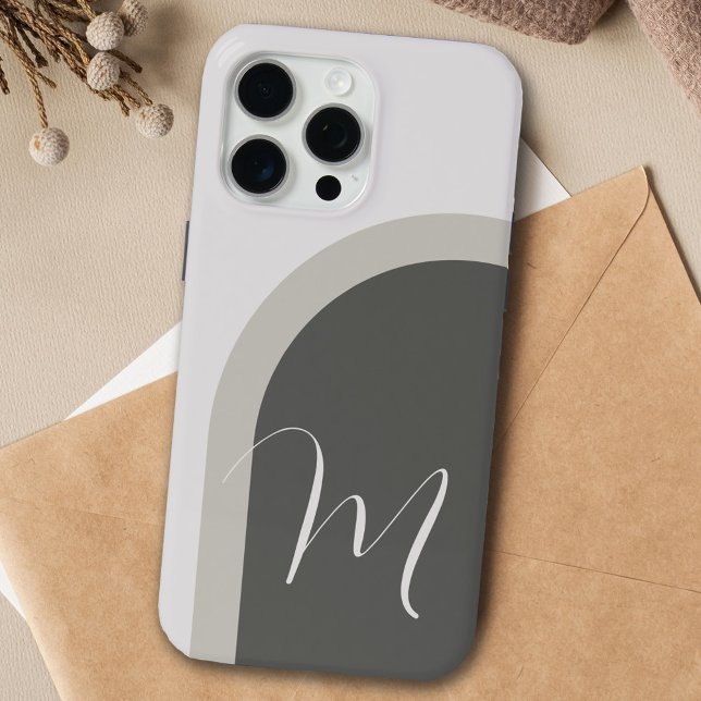 Boho Stylish Arch with Script Monogram iPhone Case (Creator Uploaded)