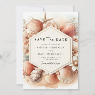 Boho Stylish Beach Wedding Save The Date