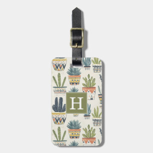 Boho Succulents And Cacti Luggage Tag