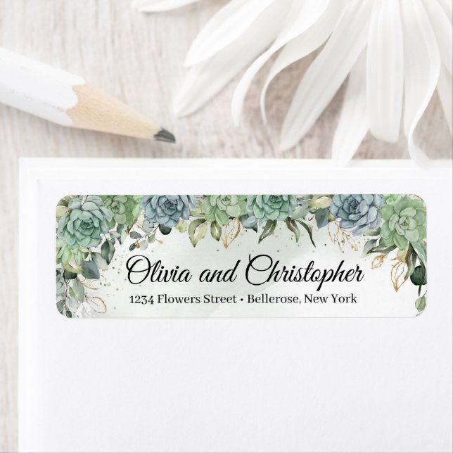 Boho succulents eucalyptus faux gold frame (Insitu)