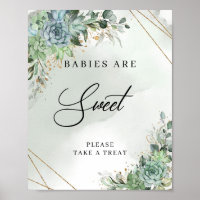 Boho succulents eucalyptus gold Babies Are Sweet