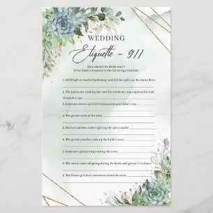 Boho succulents eucalyptus gold Etiquette 911