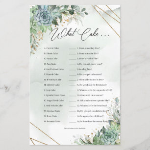 Boho succulents eucalyptus gold frame What Cake