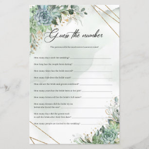 Boho succulents eucalyptus gold Guess The Number