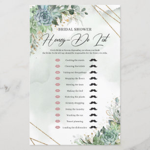 Boho succulents eucalyptus gold Honey-Do List