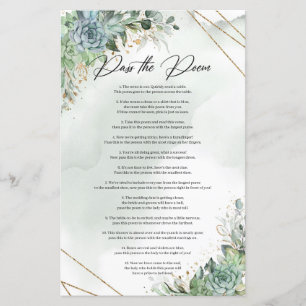 Boho succulents eucalyptus gold Pass The Poem