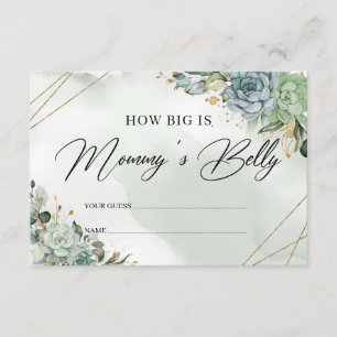 Boho succulents greenery How big is mummy's belly Enclosure Card