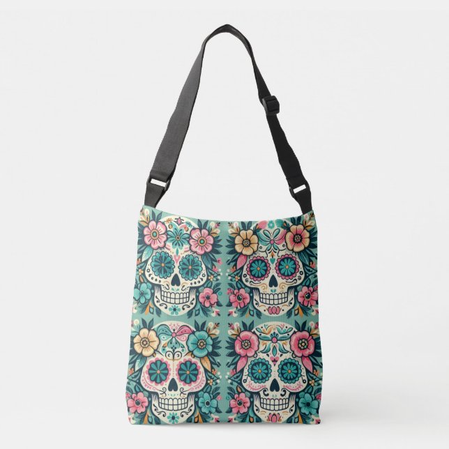 Boho SugarSkulls  Crossbody Bag (Front)