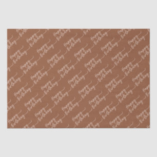 Boho Summer Brown Terracotta Trendy Happy Birthday Tissue Paper