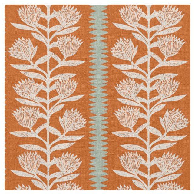 Boho summer cottage geometric terracotta minimalis fabric (Close Up)