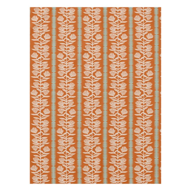 Boho summer cottage geometric terracotta minimalis tablecloth (Front)