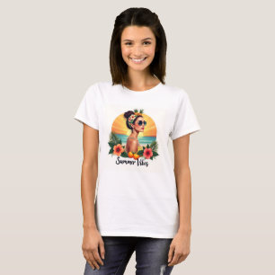 Boho Summer Girl Sunset Floral T-Shirt