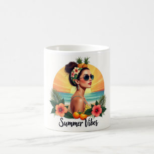 Boho Summer Girl Tropical Sunset Mug