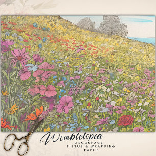 Boho Summer Wildflower Fields Colourful Decoupage  Tissue Paper