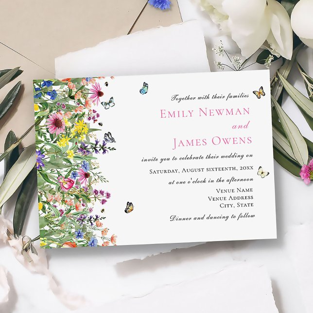 Boho Summer Wildflower Wedding Invitation (Creator Uploaded)