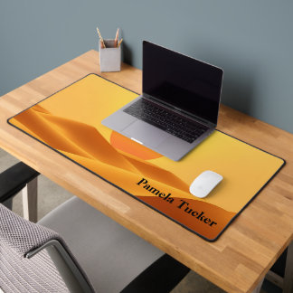 Boho Sun Abstract Amber Earthy Tones Desk Mat