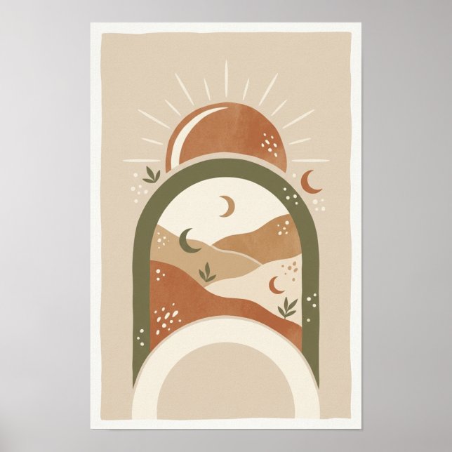 Boho Sun and Arches Poster (Front)