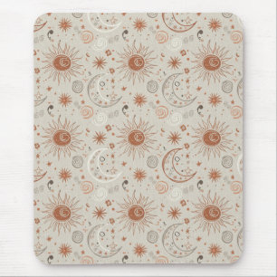 Boho Sun and Moon Pattern Mouse Mat