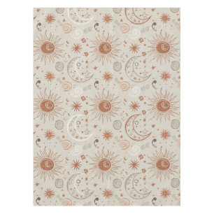 Boho Sun and Moon Pattern Tablecloth
