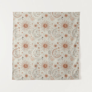 Boho Sun and Moon Pattern Tapestry