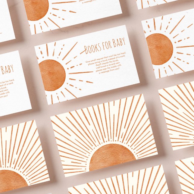 Boho Sun Baby Shower Books for Baby Card (Creator Uploaded)