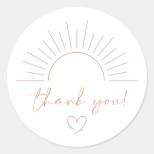 Boho Sun Baby Shower Classic Round Sticker