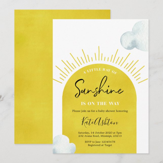Boho Sun Baby Shower Invitation (Front/Back)