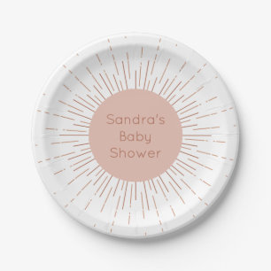 Boho Sun Baby Shower Paper Plate