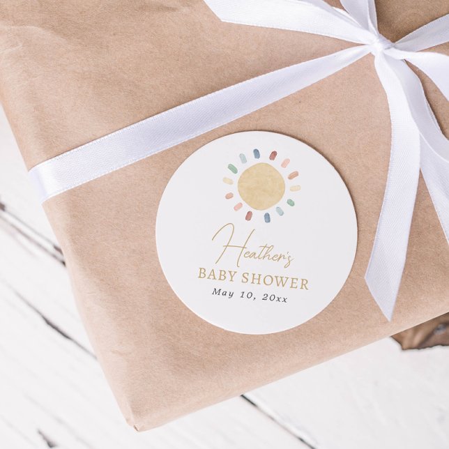 Boho Sun Baby Shower Sticker (Boho Sun Baby Shower Sticker
)