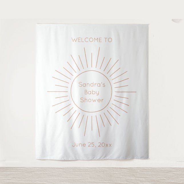 Boho Sun Baby Shower Tapestry (Front)