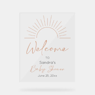 Boho Sun Baby Shower Welcome Sign