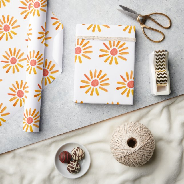 Boho Sun Birthday Baby Shower Gender Neutral Girl  Wrapping Paper (Crafts)