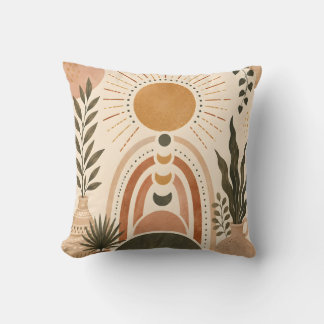 Boho Sun & Botanical Art Cushion
