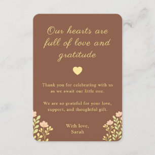 Boho Sun Floral Baby Shower Thank You Card