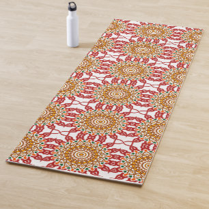Boho Sun Mandala Earthy Terracotta Yoga Mat