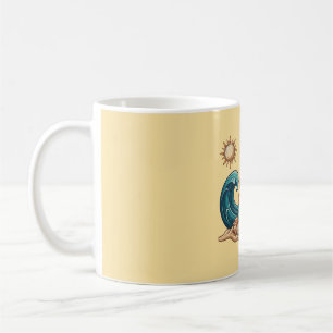 Boho Sun, Moon, and Ocean Wave Aesthetic Mug