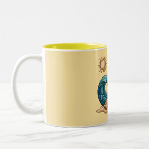Boho Sun, Moon, and Ocean Wave Aesthetic Mug