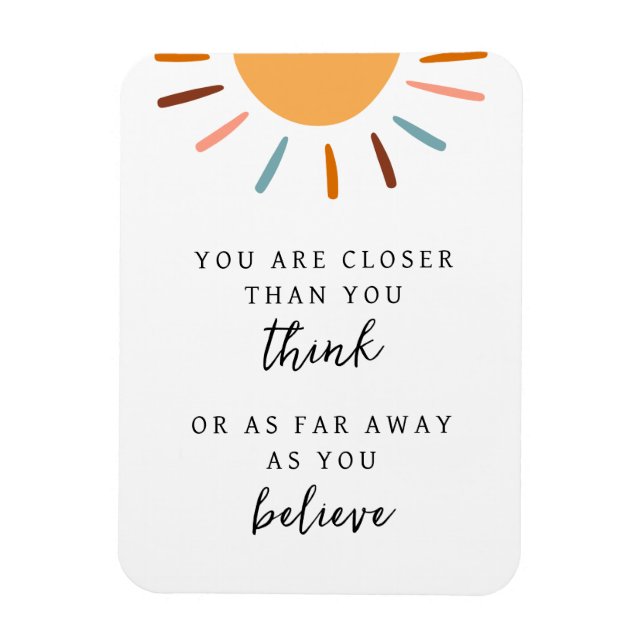 Boho Sun Motivational Mindset Quote Magnet (Vertical)
