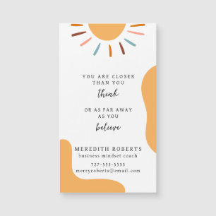 Boho Sun Motivational Quote Business Card Magnet
