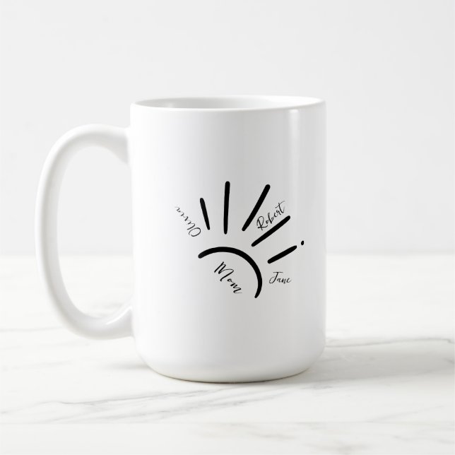Boho Sun Mum Kid's Name Sun Rays Mug (Left)