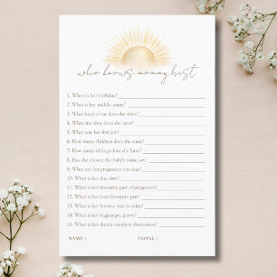 Boho Sun Neutral Baby Shower Who Knows Mummy Best